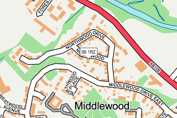 S6 1RZ map - OS OpenMap – Local (Ordnance Survey)