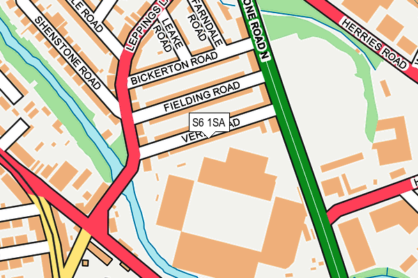 S6 1SA map - OS OpenMap – Local (Ordnance Survey)