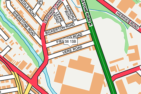 S6 1SB map - OS OpenMap – Local (Ordnance Survey)