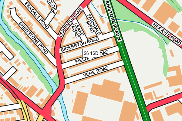 S6 1SD map - OS OpenMap – Local (Ordnance Survey)