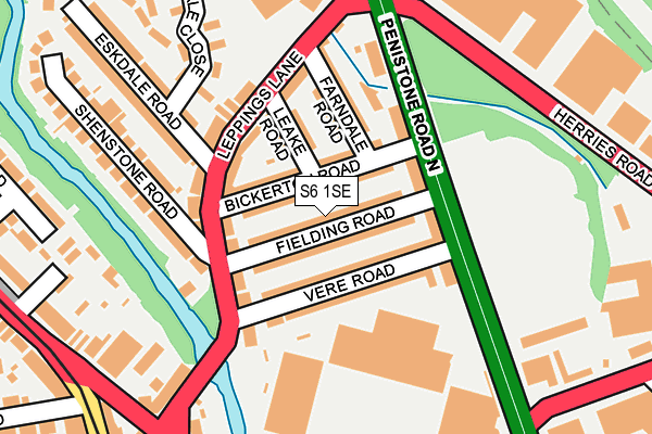 S6 1SE map - OS OpenMap – Local (Ordnance Survey)
