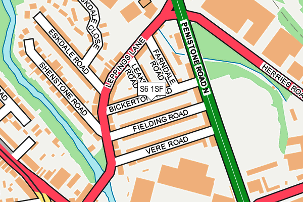 S6 1SF map - OS OpenMap – Local (Ordnance Survey)