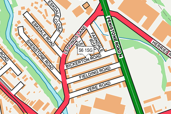 S6 1SG map - OS OpenMap – Local (Ordnance Survey)