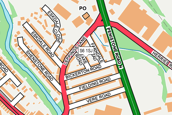 S6 1SJ map - OS OpenMap – Local (Ordnance Survey)