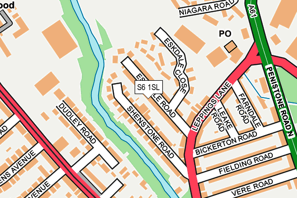 S6 1SL map - OS OpenMap – Local (Ordnance Survey)