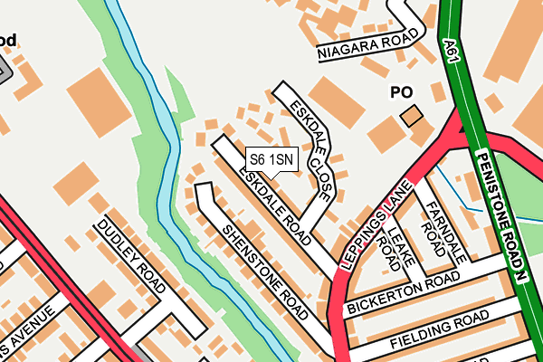 S6 1SN map - OS OpenMap – Local (Ordnance Survey)