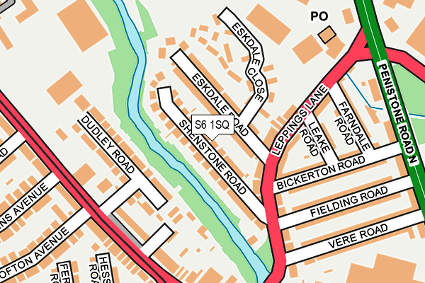 S6 1SQ map - OS OpenMap – Local (Ordnance Survey)
