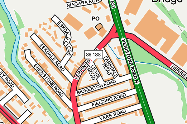 S6 1SS map - OS OpenMap – Local (Ordnance Survey)