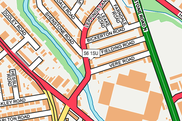 S6 1SU map - OS OpenMap – Local (Ordnance Survey)