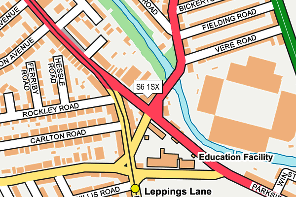 S6 1SX map - OS OpenMap – Local (Ordnance Survey)