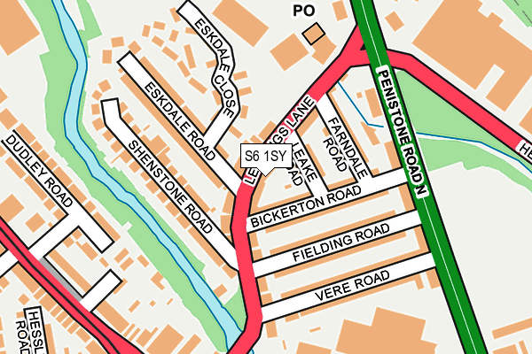 S6 1SY map - OS OpenMap – Local (Ordnance Survey)