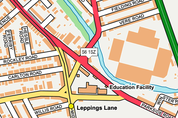 S6 1SZ map - OS OpenMap – Local (Ordnance Survey)