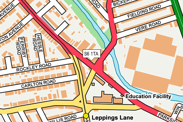 S6 1TA map - OS OpenMap – Local (Ordnance Survey)