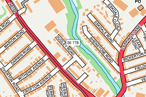 S6 1TB map - OS OpenMap – Local (Ordnance Survey)