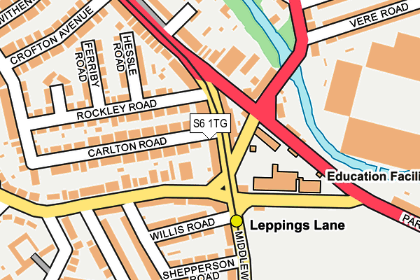 S6 1TG map - OS OpenMap – Local (Ordnance Survey)