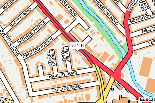 S6 1TH map - OS OpenMap – Local (Ordnance Survey)