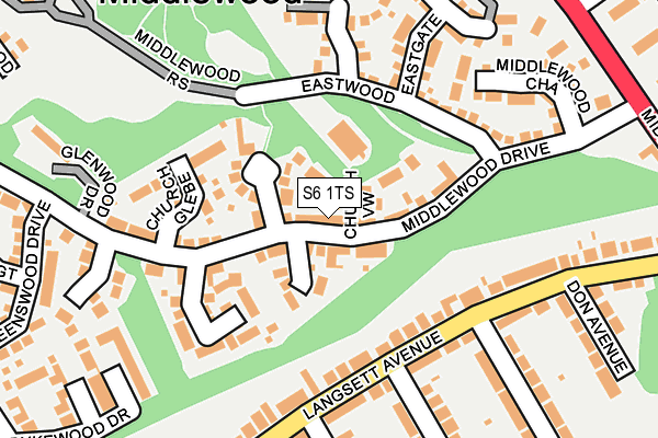 S6 1TS map - OS OpenMap – Local (Ordnance Survey)