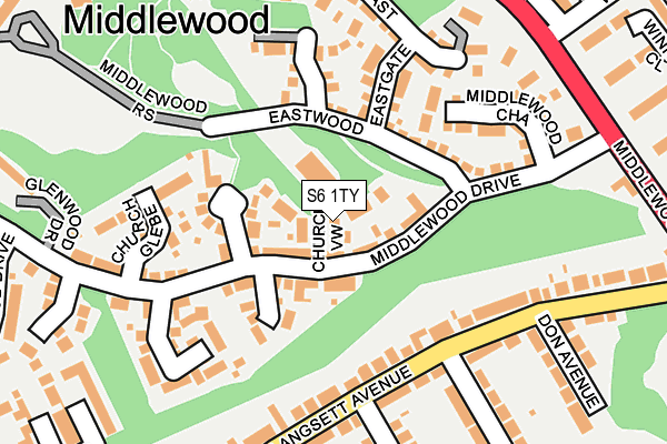 S6 1TY map - OS OpenMap – Local (Ordnance Survey)