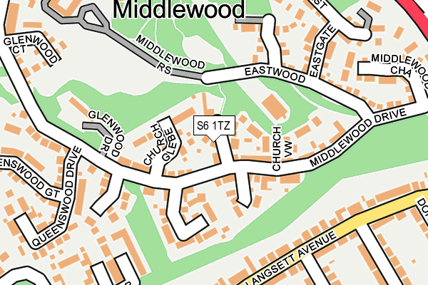 S6 1TZ map - OS OpenMap – Local (Ordnance Survey)