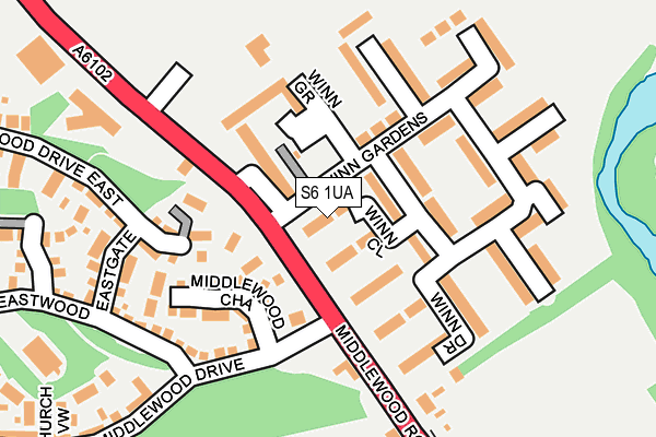 S6 1UA map - OS OpenMap – Local (Ordnance Survey)