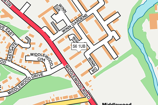 S6 1UB map - OS OpenMap – Local (Ordnance Survey)