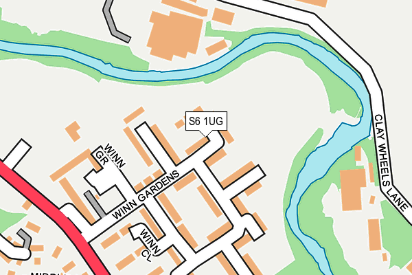 S6 1UG map - OS OpenMap – Local (Ordnance Survey)