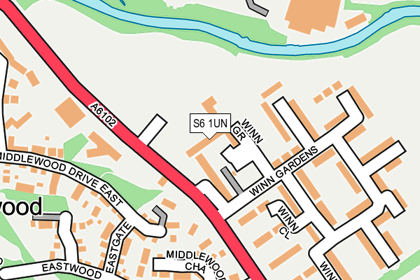 S6 1UN map - OS OpenMap – Local (Ordnance Survey)