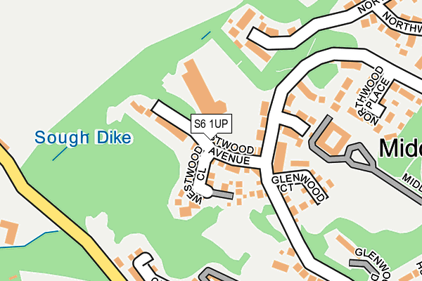 S6 1UP map - OS OpenMap – Local (Ordnance Survey)