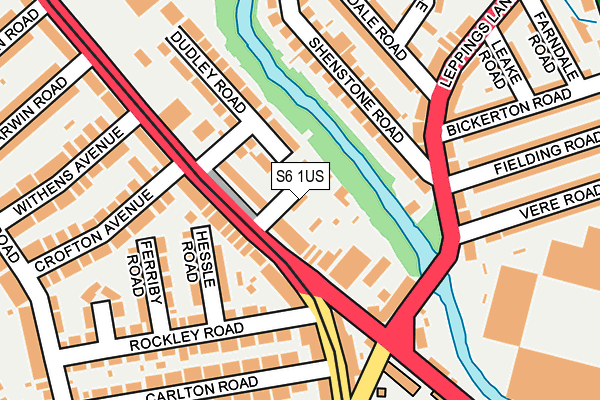 S6 1US map - OS OpenMap – Local (Ordnance Survey)