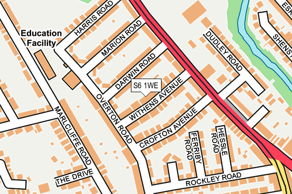 S6 1WE map - OS OpenMap – Local (Ordnance Survey)