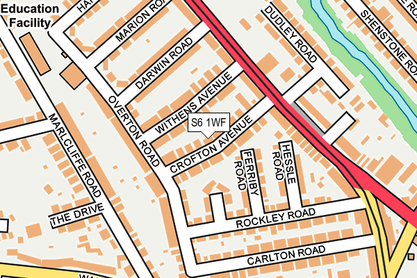 S6 1WF map - OS OpenMap – Local (Ordnance Survey)