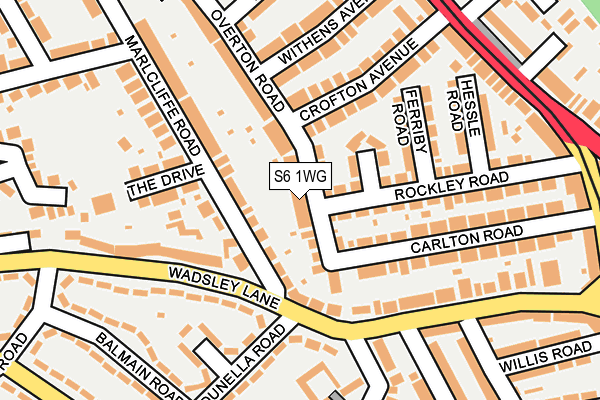 S6 1WG map - OS OpenMap – Local (Ordnance Survey)