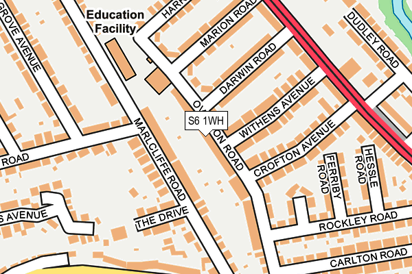 S6 1WH map - OS OpenMap – Local (Ordnance Survey)