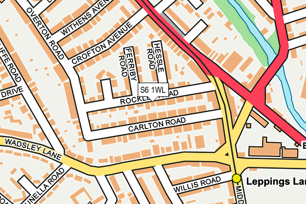 S6 1WL map - OS OpenMap – Local (Ordnance Survey)