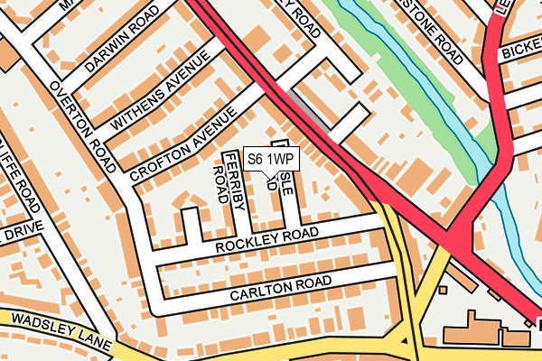 S6 1WP map - OS OpenMap – Local (Ordnance Survey)