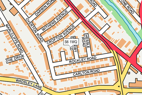 S6 1WQ map - OS OpenMap – Local (Ordnance Survey)