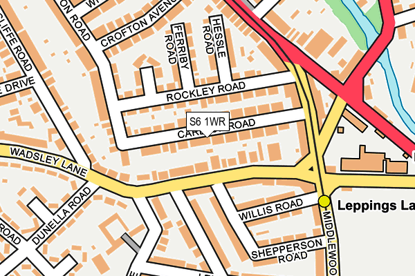 S6 1WR map - OS OpenMap – Local (Ordnance Survey)