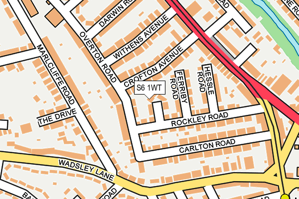 S6 1WT map - OS OpenMap – Local (Ordnance Survey)