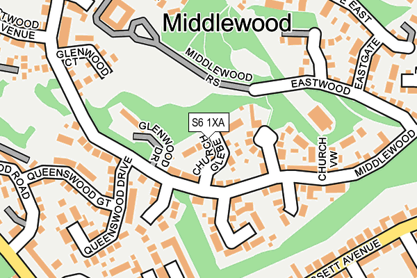 S6 1XA map - OS OpenMap – Local (Ordnance Survey)