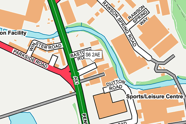 S6 2AE map - OS OpenMap – Local (Ordnance Survey)