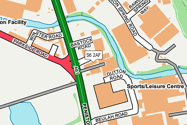 S6 2AF map - OS OpenMap – Local (Ordnance Survey)