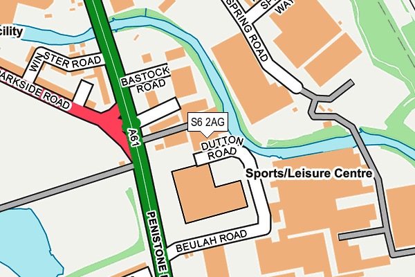 S6 2AG map - OS OpenMap – Local (Ordnance Survey)