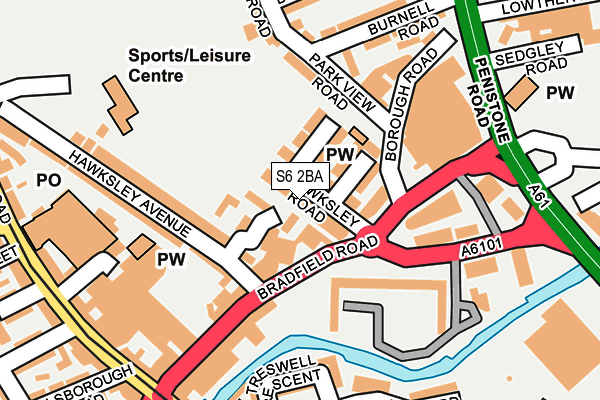 S6 2BA map - OS OpenMap – Local (Ordnance Survey)