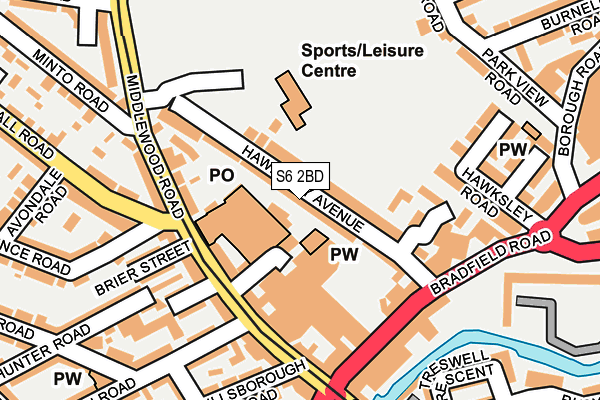 S6 2BD map - OS OpenMap – Local (Ordnance Survey)