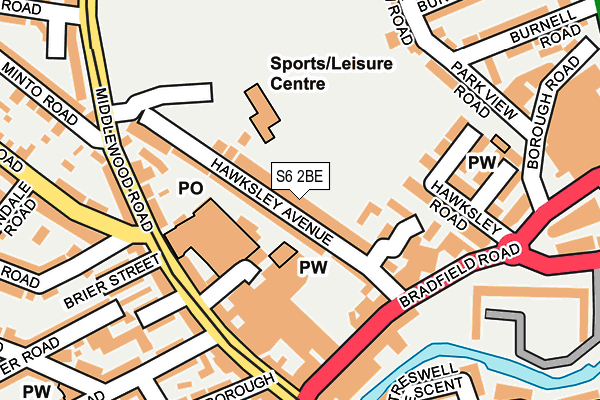 S6 2BE map - OS OpenMap – Local (Ordnance Survey)