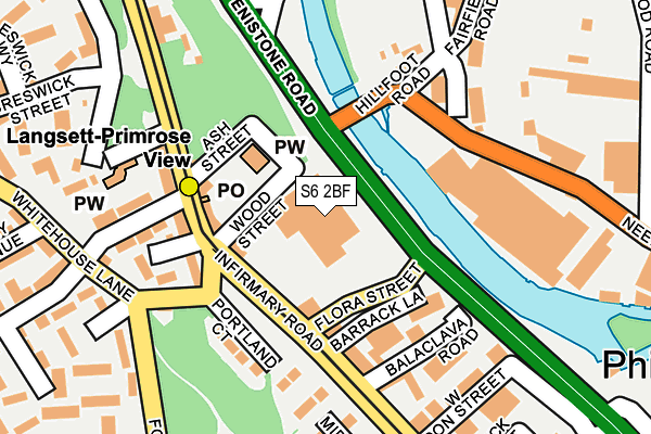 S6 2BF map - OS OpenMap – Local (Ordnance Survey)