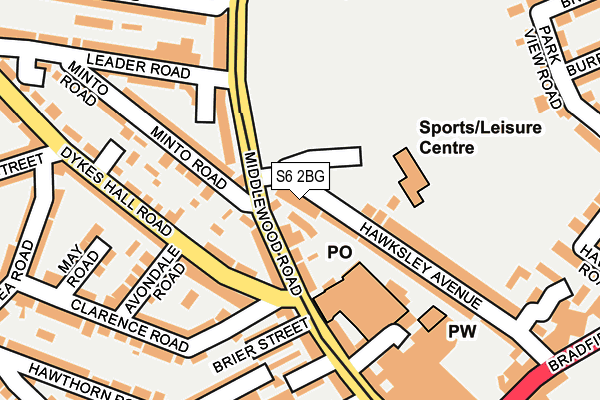 S6 2BG map - OS OpenMap – Local (Ordnance Survey)