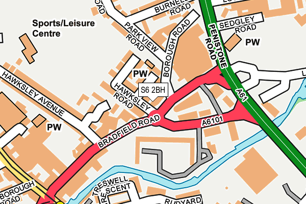 S6 2BH map - OS OpenMap – Local (Ordnance Survey)