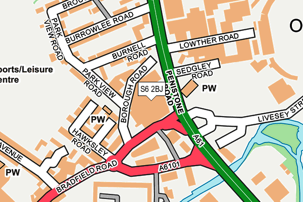 S6 2BJ map - OS OpenMap – Local (Ordnance Survey)