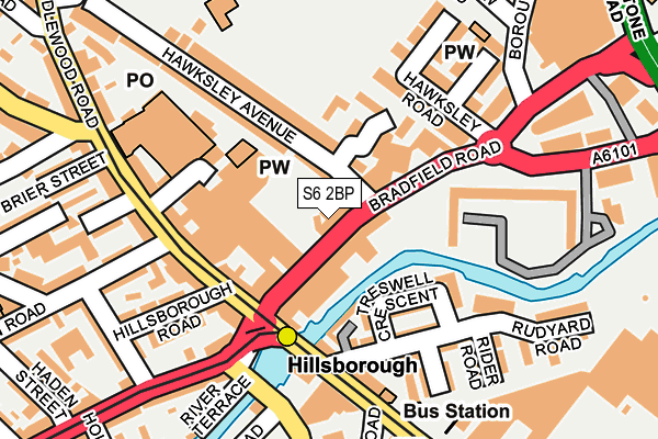 S6 2BP map - OS OpenMap – Local (Ordnance Survey)